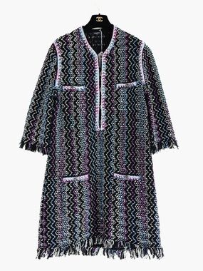 CHANEL Runway Tweed Mini Dress 2021 sz 42